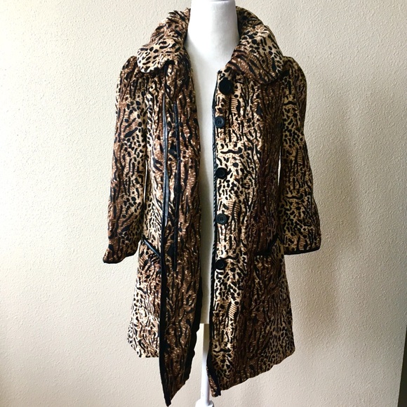 NEW Paris Blues Vegan FUR CHEETAH Leopard COAT - Picture 2 of 7